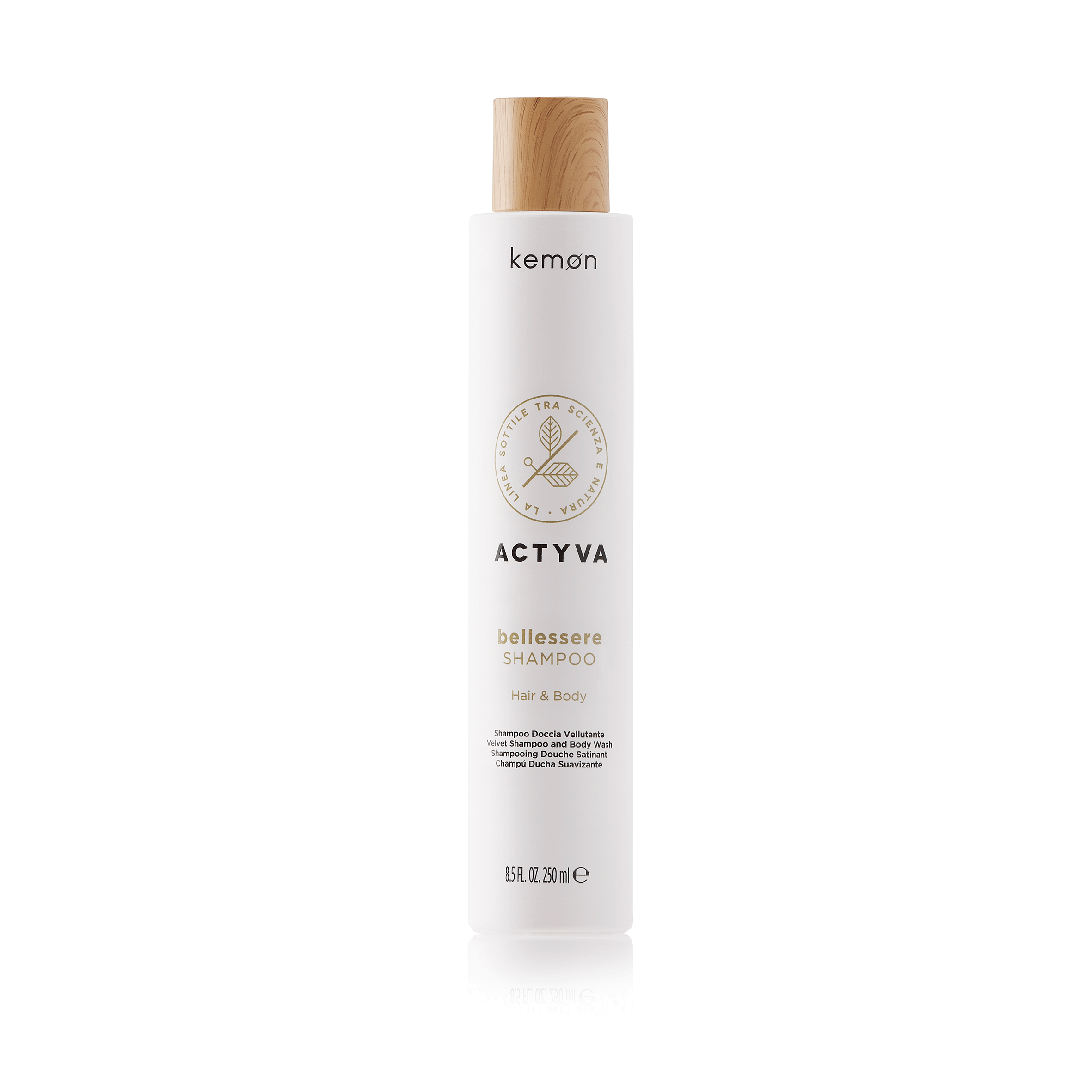 KEMON Actyva Bellessere Shampoo - Aksominis šampūnas ir kūno prausiklis, 250 ml