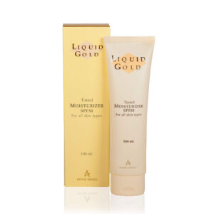 ANNA LOTAN LIQUID GOLD apsauginis veido kremas su atspalviu SPF30, 100 ml