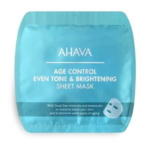 AHAVA AGE CONTROL odos toną vienodinanti ir šviesinanti lakštinė veido kaukė, 1 vnt