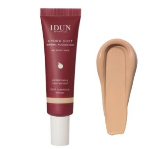 IDUN Minerals Hydra Soft skystas mineralinis makiažo pagrindas Nr. 1257 Disa (Light / Medium Neutral), 30 ml