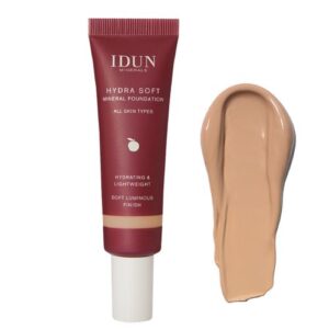 IDUN Minerals Hydra Soft skystas mineralinis makiažo pagrindas Nr. 1259 Ingrid (Light / Medium Cool), 30 ml