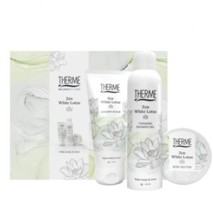 THERME ZEN WHITE LOTUS atpalaiduojantis kūno priežiūros rinkinys, 200mlx200mlx100g